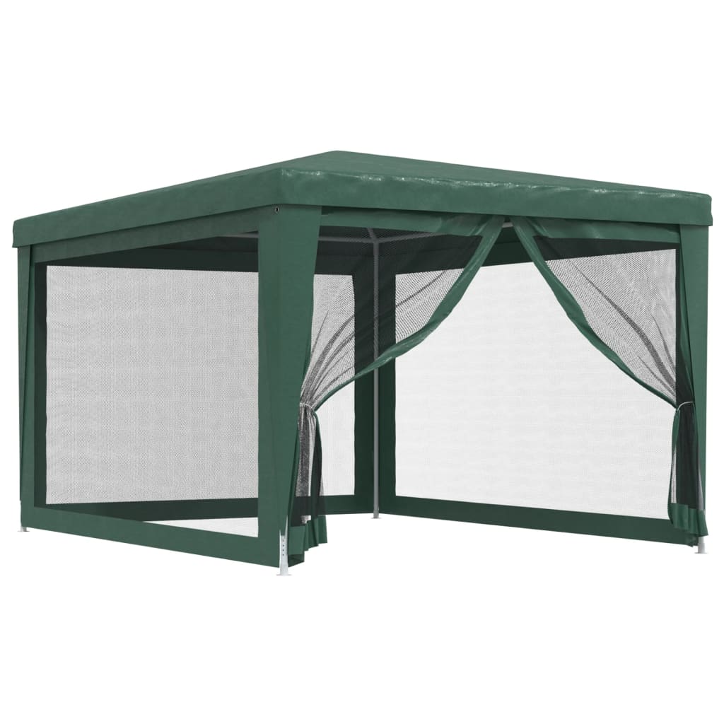 Tenda per Feste con 4 Pareti Laterali in Rete Verde 3x4 m HDPE 319233