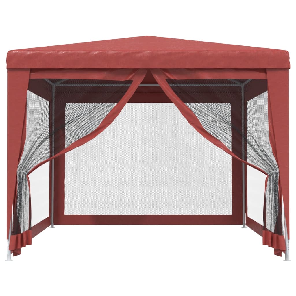 Tenda per Feste con Pareti Laterali in Rete Rossa 3x4 m HDPE 319235