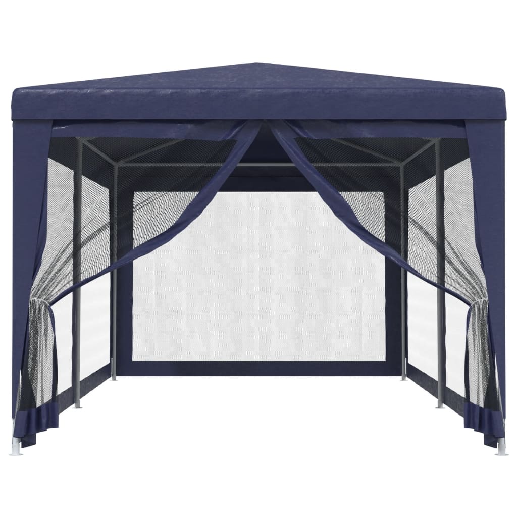 Tenda per Feste con 6 Pareti Laterali in Rete Blu 3x6 m HDPE 319237