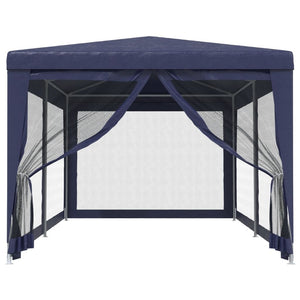 Tenda per Feste con 6 Pareti Laterali in Rete Blu 3x6 m HDPE 319237