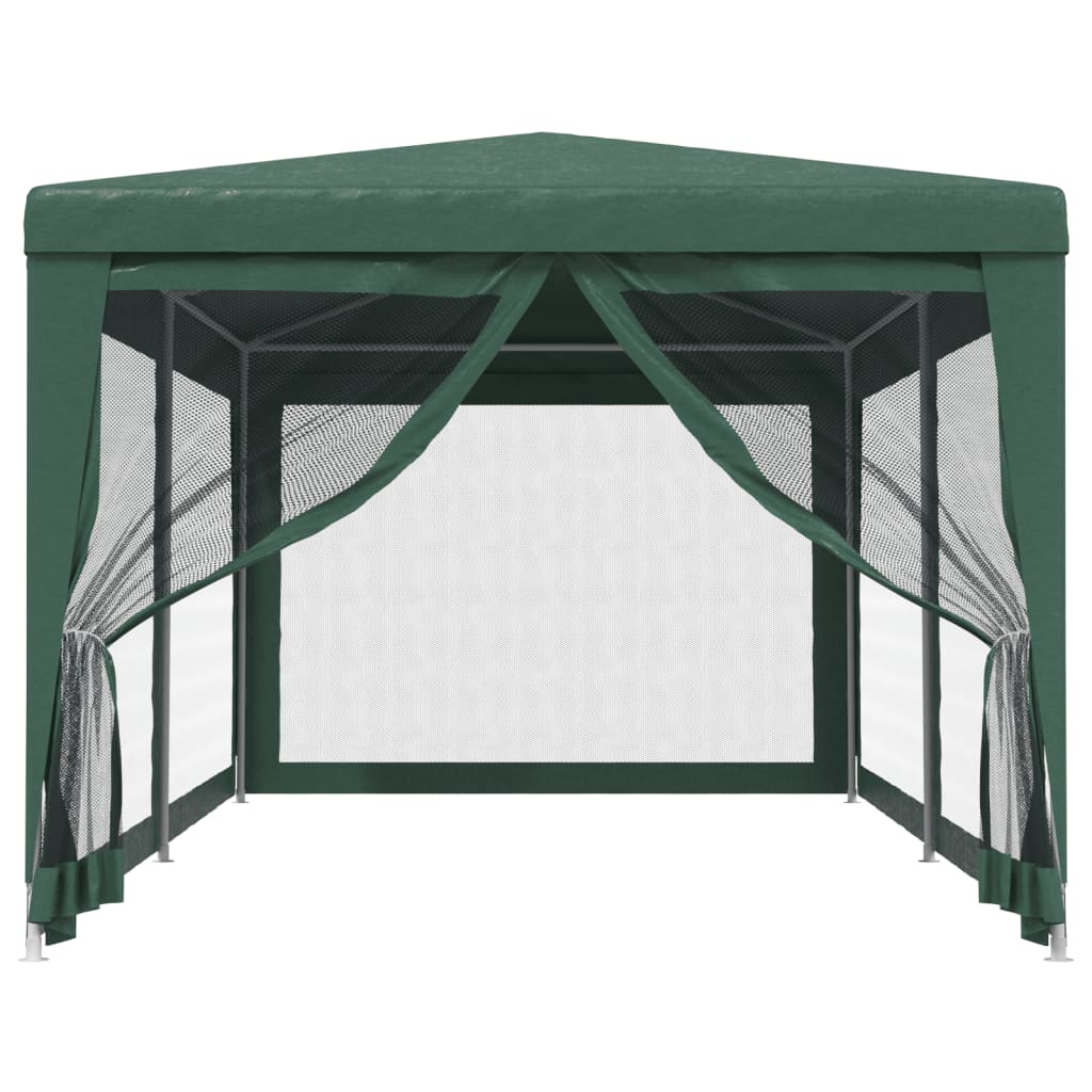 Tenda per Feste con 6 Pareti Laterali in Rete Verde 3x6 m HDPE 319238