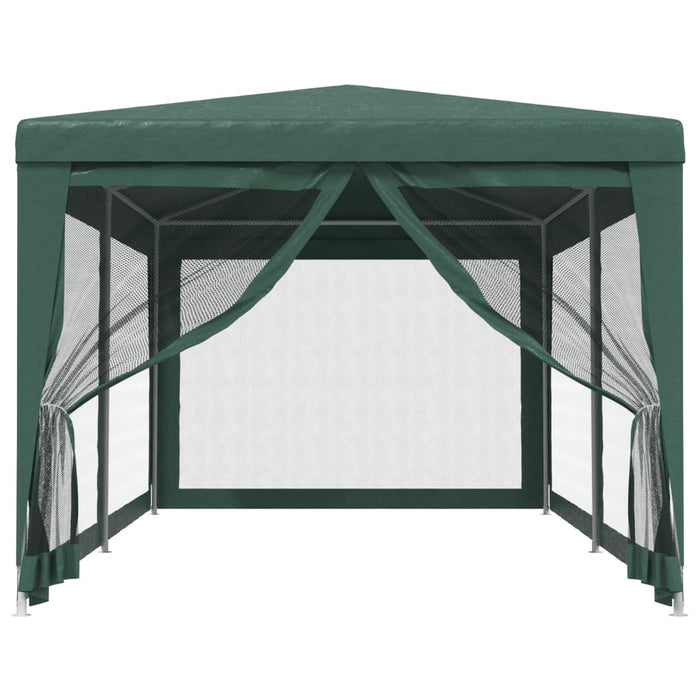 Tenda per Feste con 6 Pareti Laterali in Rete Verde 3x6 m HDPE 319238