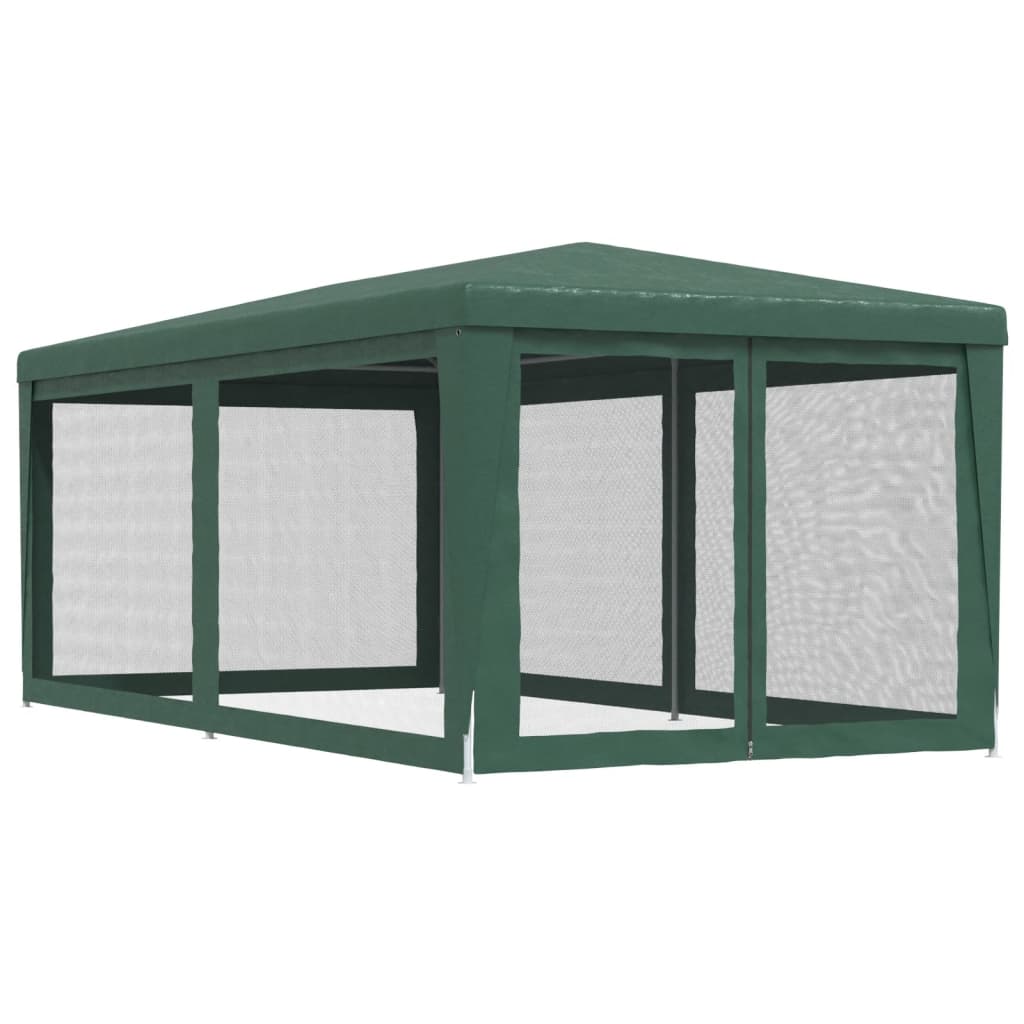 Tenda per Feste con 6 Pareti Laterali in Rete Verde 3x6 m HDPE cod mxl 66057