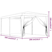 Tenda per Feste con 6 Pareti Laterali in Rete Verde 3x6 m HDPE 319238