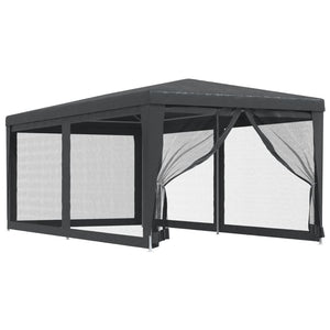 Tenda per Feste 6 Pareti Laterali in Rete Antracite 3x6 m HDPE 319239