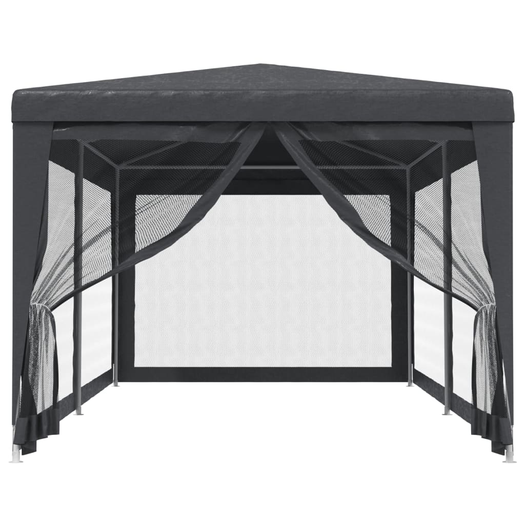 Tenda per Feste 6 Pareti Laterali in Rete Antracite 3x6 m HDPE 319239