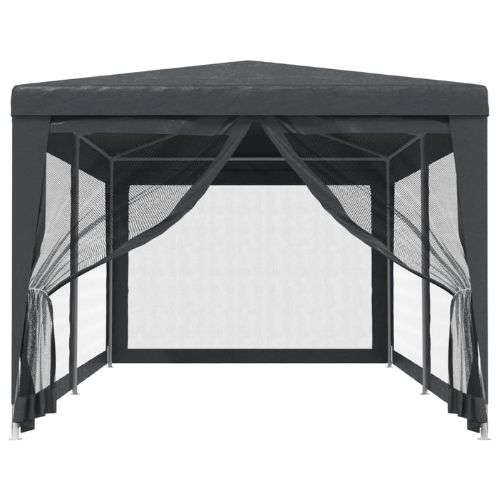 Tenda per Feste 6 Pareti Laterali in Rete Antracite 3x6 m HDPE 319239