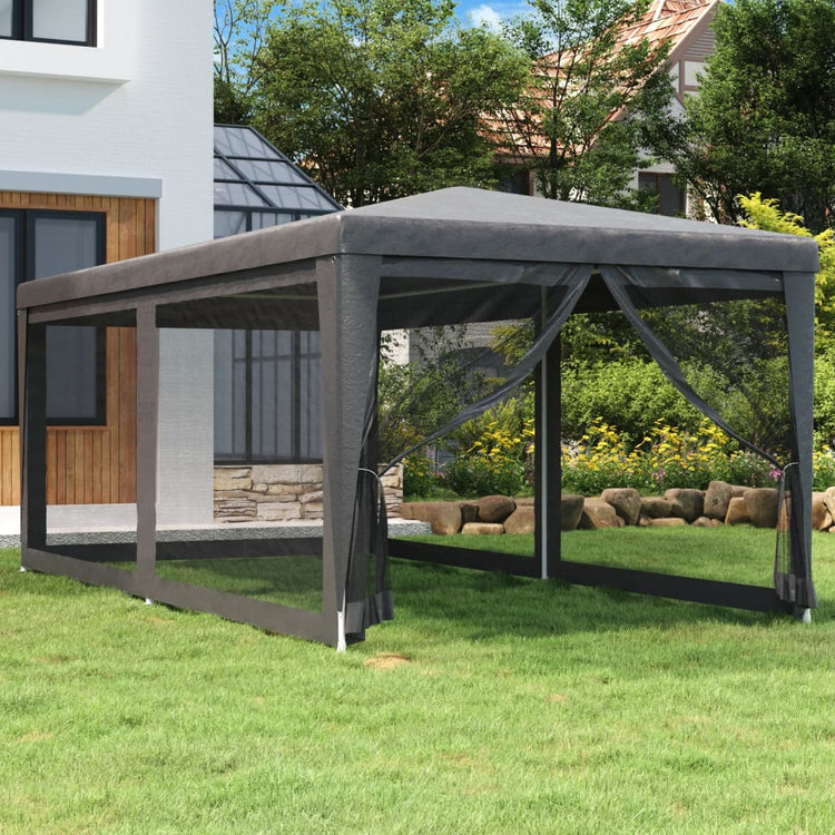 Tenda per Feste 6 Pareti Laterali in Rete Antracite 3x6 m HDPE 319239