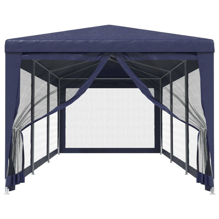 Tenda per Feste con 8 Pareti Laterali in Rete Blu 3x9 m HDPE cod mxl 66007