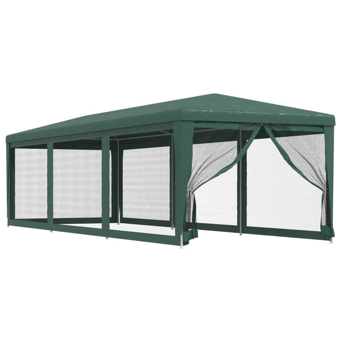 Tenda per Feste con 8 Pareti Laterali in Rete Verde 3x9 m HDPE cod mxl 66069