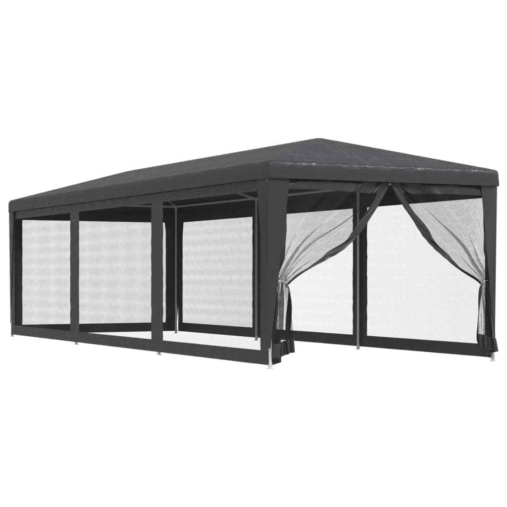 Tenda per Feste 8 Pareti Laterali in Rete Antracite 3x9 m HDPE