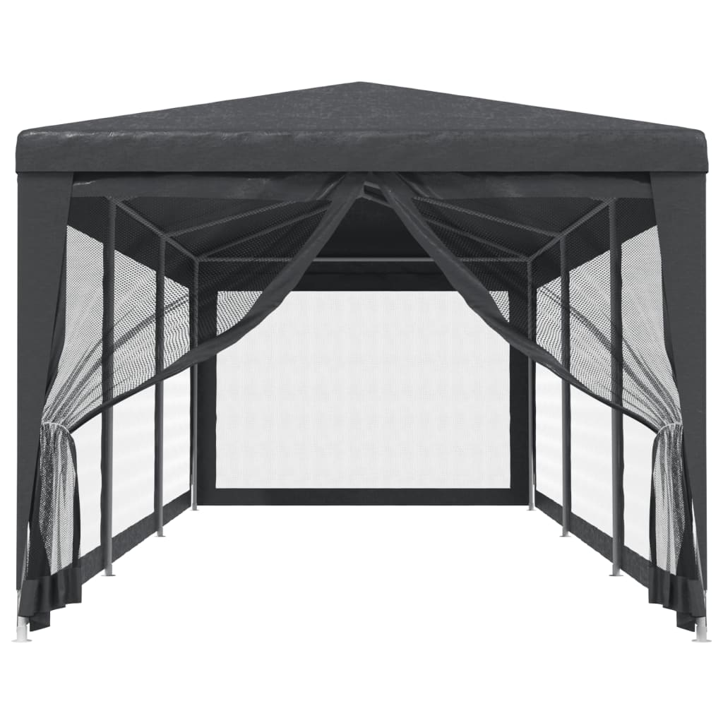 Tenda per Feste 8 Pareti Laterali in Rete Antracite 3x9 m HDPE