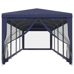 Tenda per Feste con 10 Pareti Laterali in Rete Blu 3x12 m HDPE 319247