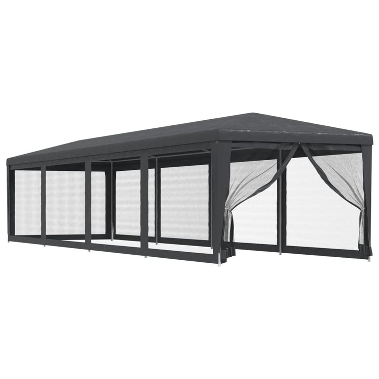 Tenda per Feste con 10 Pareti in Rete Antracite 3x12 m in HDPE 319249