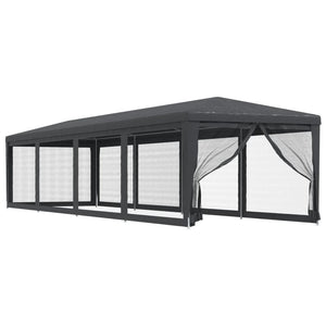 Tenda per Feste 10 Pareti Laterali in Rete Antracite 3x12m HDPE cod mxl 66298