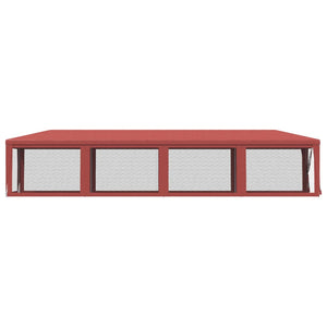 Tenda per Feste con 10 Pareti Laterali in Rete Rosso 3x12m HDPE 319250