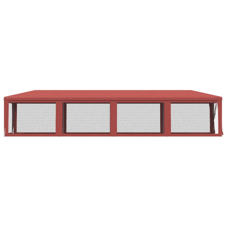 Tenda per Feste con 10 Pareti Laterali in Rete Rosso 3x12m HDPE 319250