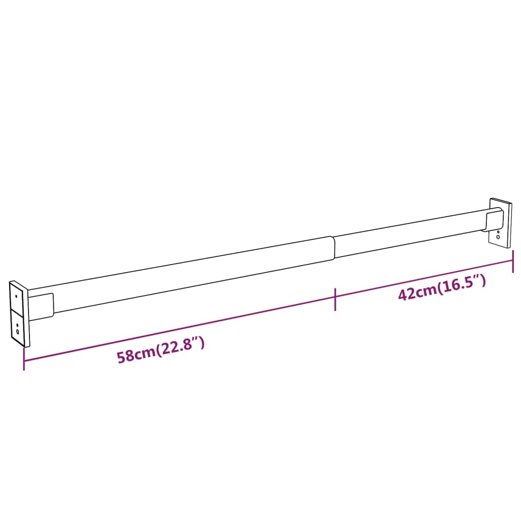 Aste Telescopiche per Armadi 4 pz Argento 58-100 cm cod mxl 65514