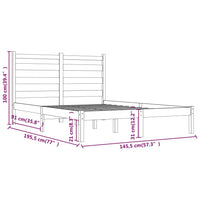 Giroletto Grigio in Legno Massello di Pino 140x190 cm 3103630