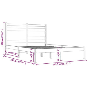 Giroletto Nero in Legno Massello di Pino 140x190 cm 3103632