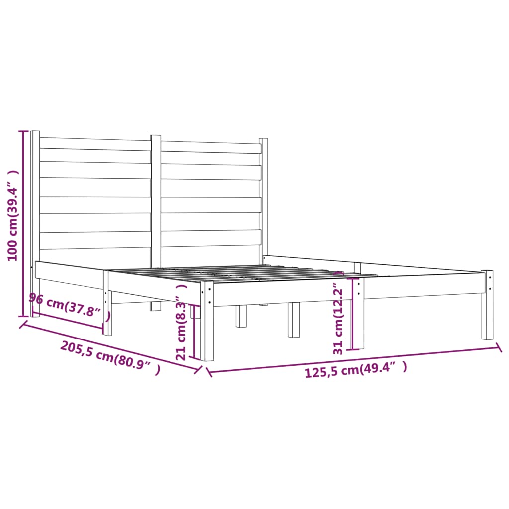 Giroletto Bianco in Legno Massello di Pino 120x200 cm cod mxl 56840