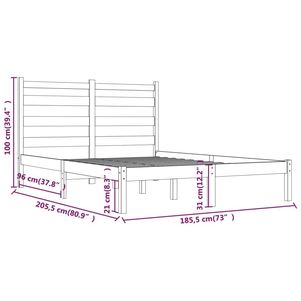 Giroletto in Legno Massello 180x200 cm Super King 3103663