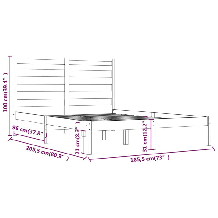 Giroletto Bianco Legno Massello Pino 180x200 cm 6FT Super King 3103664