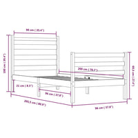 Giroletto Grigio in Legno Massello di Pino 90x200 cm cod mxl 32160