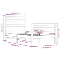 Giroletto in Legno Massello di Pino 100x200 cm 3103703