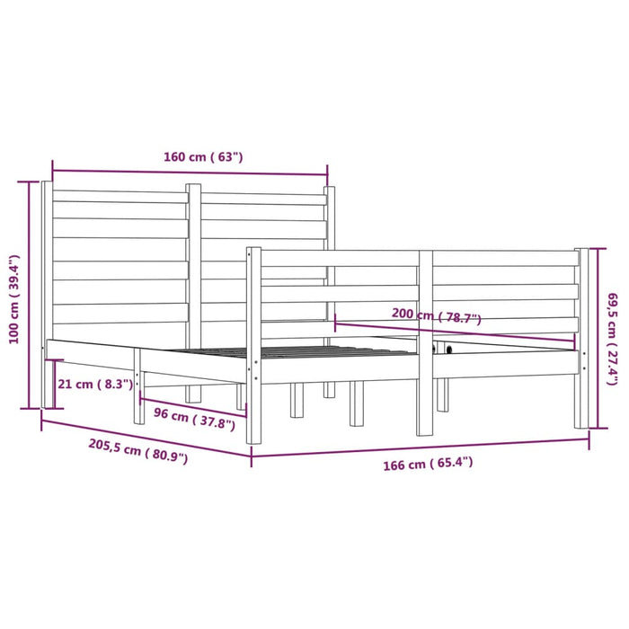 Giroletto in Legno Massello di Pino 160x200 cm cod mxl 61379