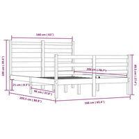 Giroletto in Legno Massello di Pino 160x200 cm Bianco cod mxl 55967