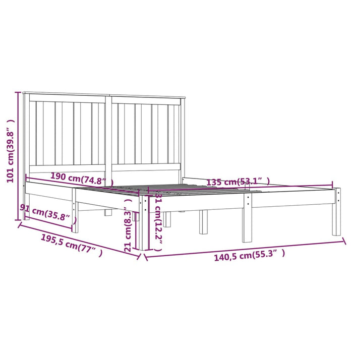 Giroletto in Legno Massello 135x190 cm Small Double 3103819