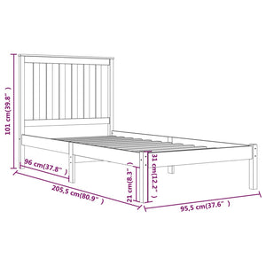 Giroletto Bianco in Legno Massello di Pino 90x200 cm cod mxl 60444