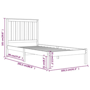 Giroletto Bianco in Legno Massello di Pino 100x200 cm 3103834