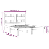 Giroletto in Legno Massello di Pino 120x190 cm 4FT Small Double 3103903