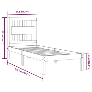 Giroletto Bianco in Legno Massello di Pino 90x200 cm 3103919