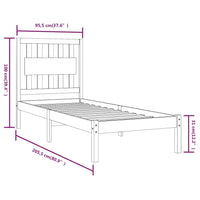 Giroletto Grigio in Legno Massello di Pino 90x200 cm cod mxl 54236