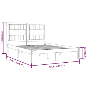 Giroletto Grigio in Legno Massello di Pino 160x200 cm 3103945