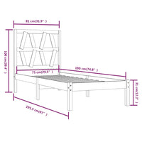 Giroletto in Legno Massello Bianco 75x190 cm Small Single 3103959