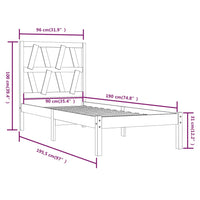 Giroletto Bianco in Legno Massello di Pino 90x190 cm Single 3103964