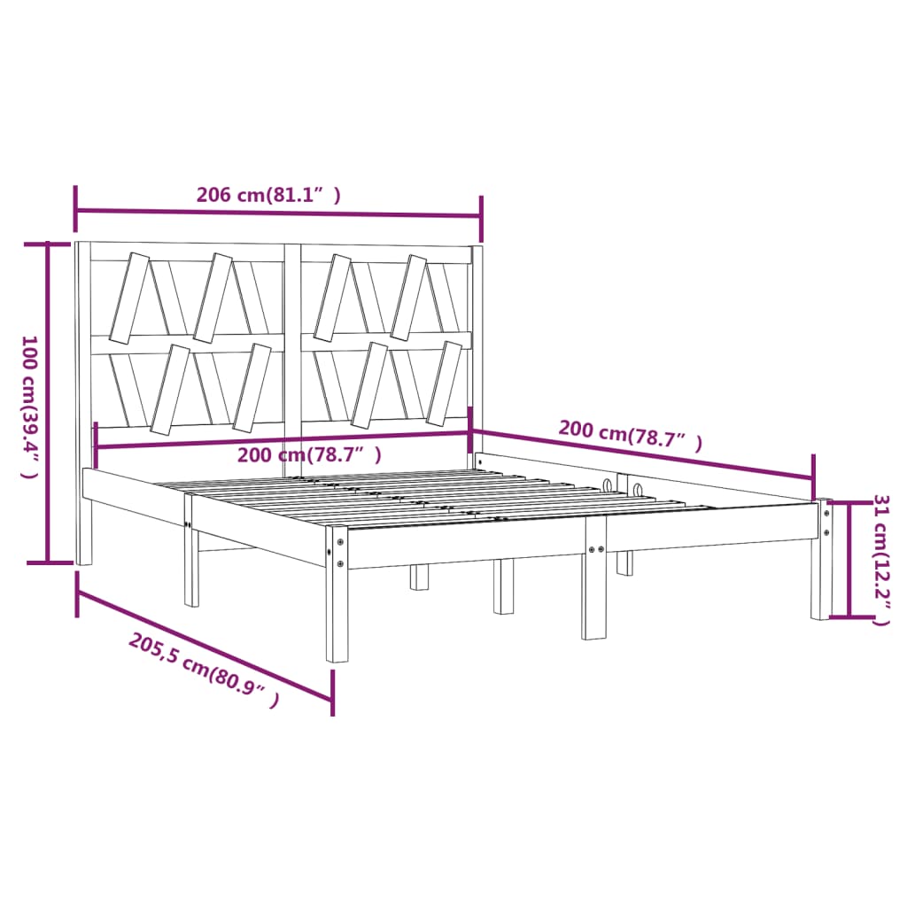 Giroletto Grigio in Legno Massello di Pino 200x200 cm cod mxl 55558