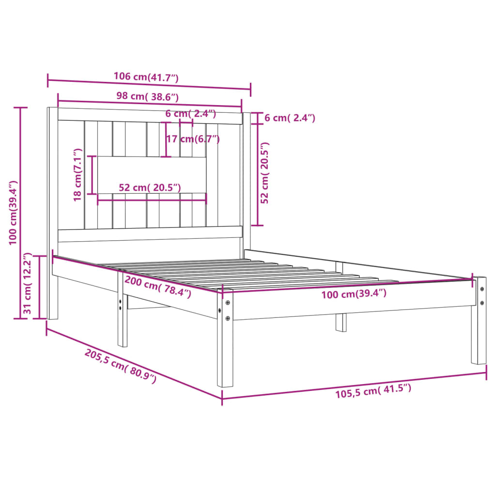 Giroletto Miele in Legno Massello di Pino 100x200 cm cod mxl 30800