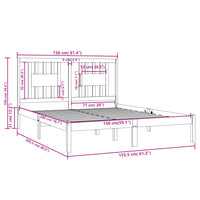 Giroletto in Legno Massello 150x200 cm 5FT King Size 3104068