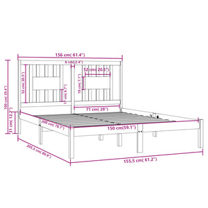 Giroletto in Legno Massello 150x200 cm 5FT King Size 3104068