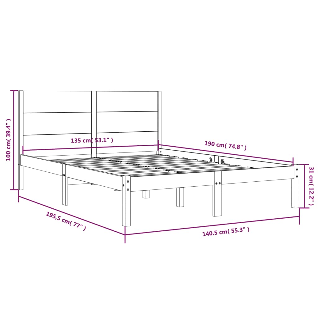 Giroletto in Legno Massello 135x190 cm Double 3104128