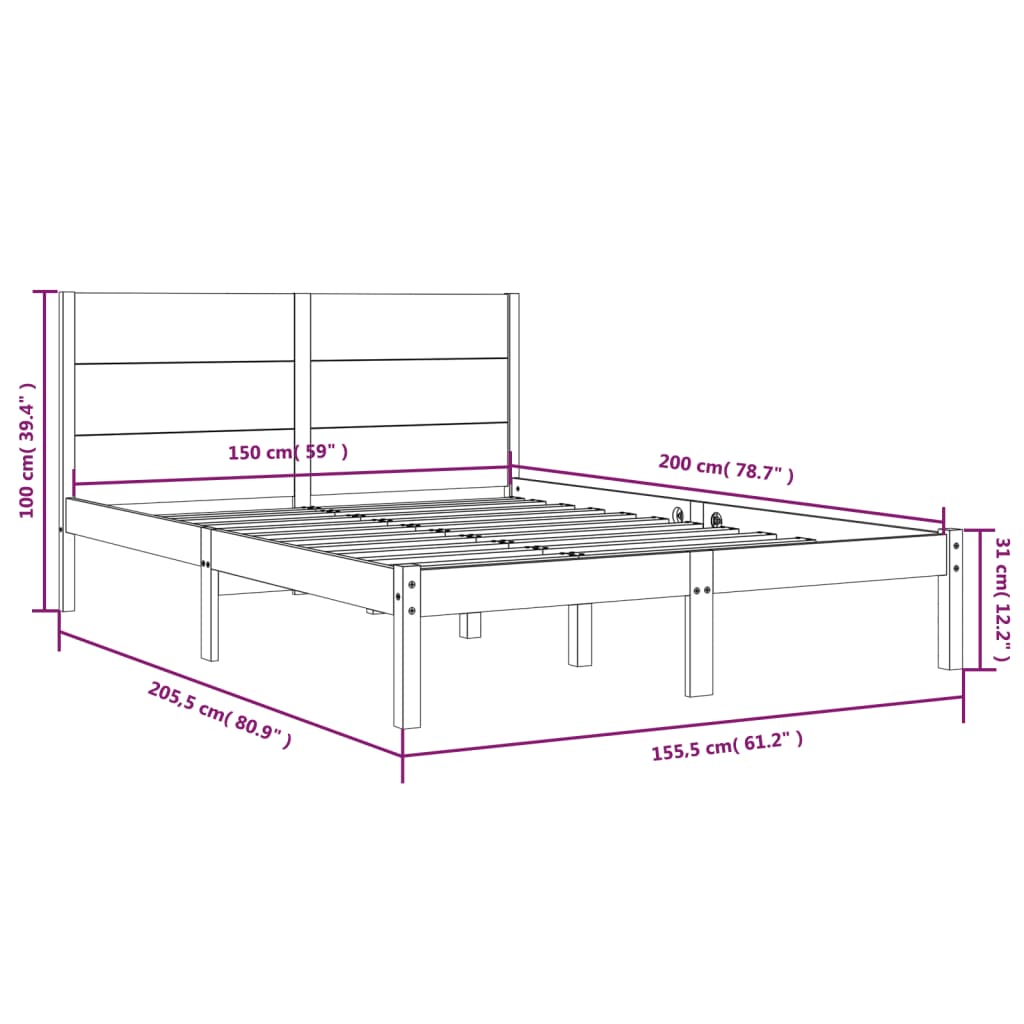 Giroletto in Legno Massello 150x200 cm King Size 3104158