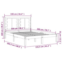 Giroletto in Legno Massello 150x200 cm 5FT King Size 3104223