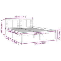 Giroletto Bianco in Legno Massello 150x200 cm 5FT King Size cod mxl 64398