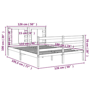 Giroletto Miele in Legno Massello 120x190 cm 4FT Small Double 3104256