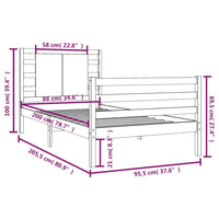 Giroletto Bianco in Legno Massello di Pino 90x200 cm cod mxl 54755